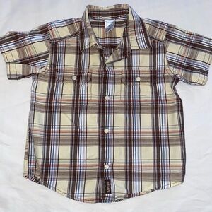 Old Navy Plaid Short Sleeve Pearl Snap Button Up Collared Shirt Size 18-…